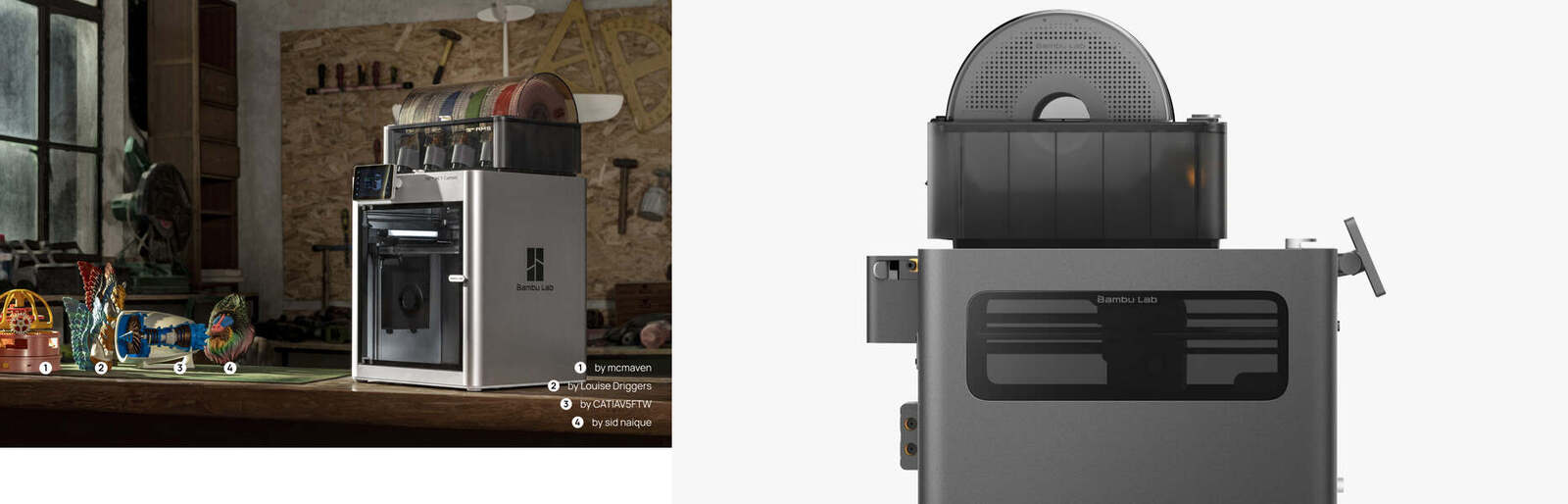 X1C vs X2D side-by-side from an angled perspective